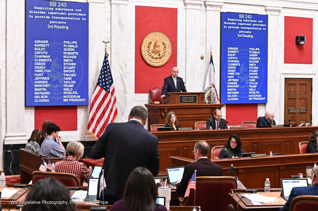 Senators consider SB 243 during the Senate Floor Session on Monday, Jan. 30, 2023.