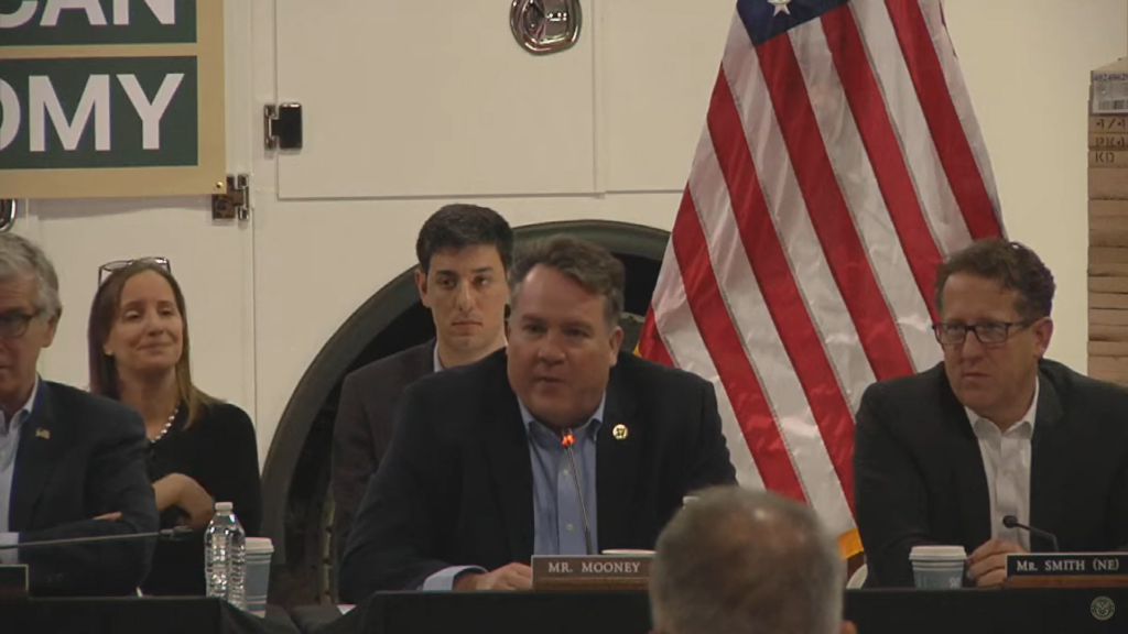 West Virginia Rep. Alex Mooney speaks at The U.S. House Committee on Ways and Means meeting.