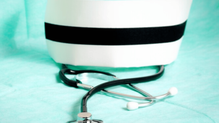 Nurse's cap and stethoscope