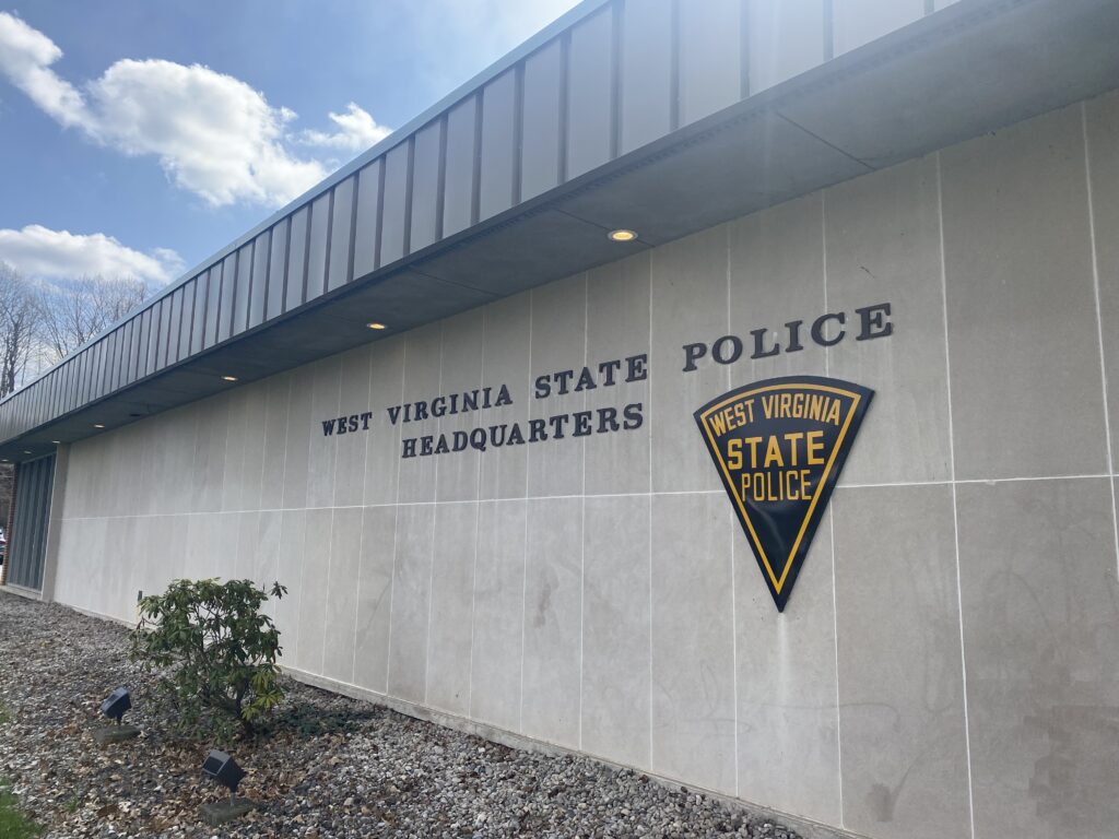 Big Building with West Virginia State Police logo displayed.