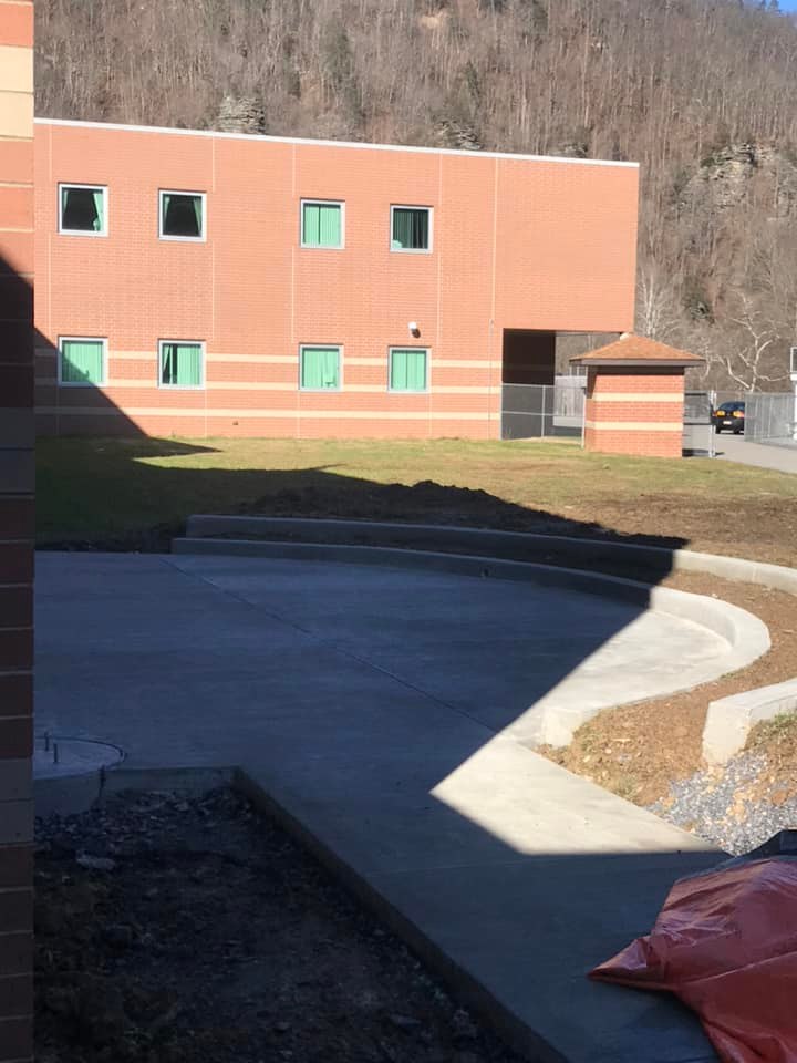 Concrete shaped for outdoor classrooms in McDowell County.