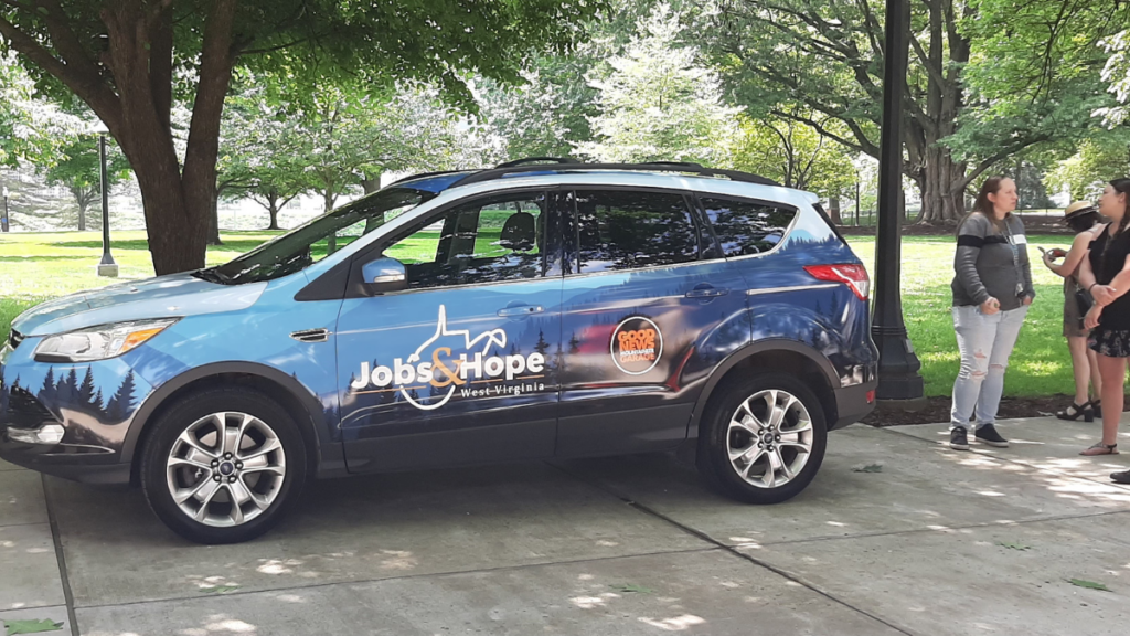 A picture of a car used by Jobs & Hope - a program for people in recovery.