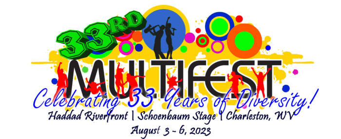 A colorful animated picture announcing the 33 annual Multifest celebration
