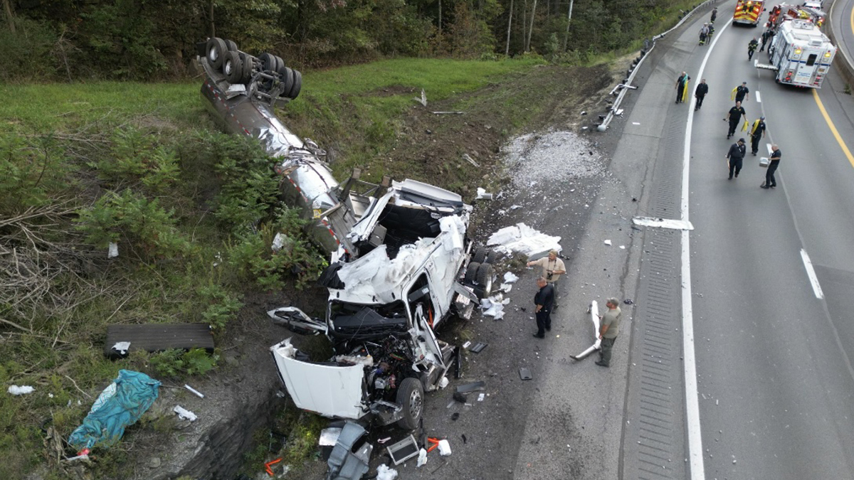 Tractor-Trailer Crash Involving Hazardous Material Closes W.Va. Turnpike