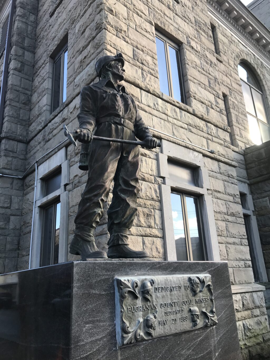 A statue of a coal miner.