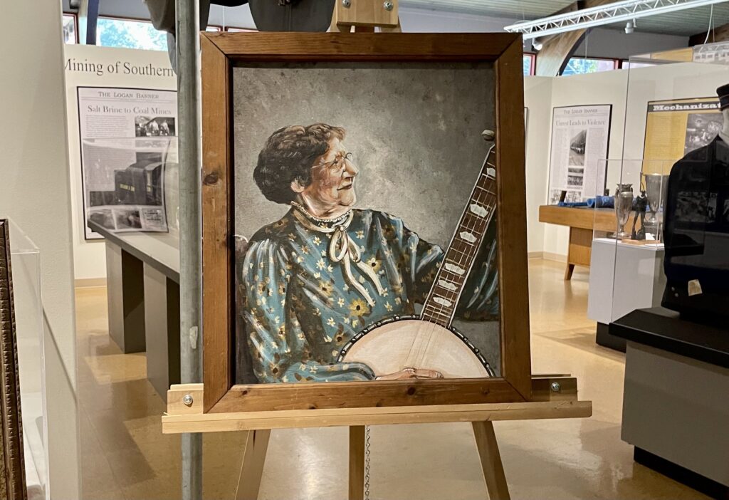 Americana style Painting of a Woman with her Banjo.