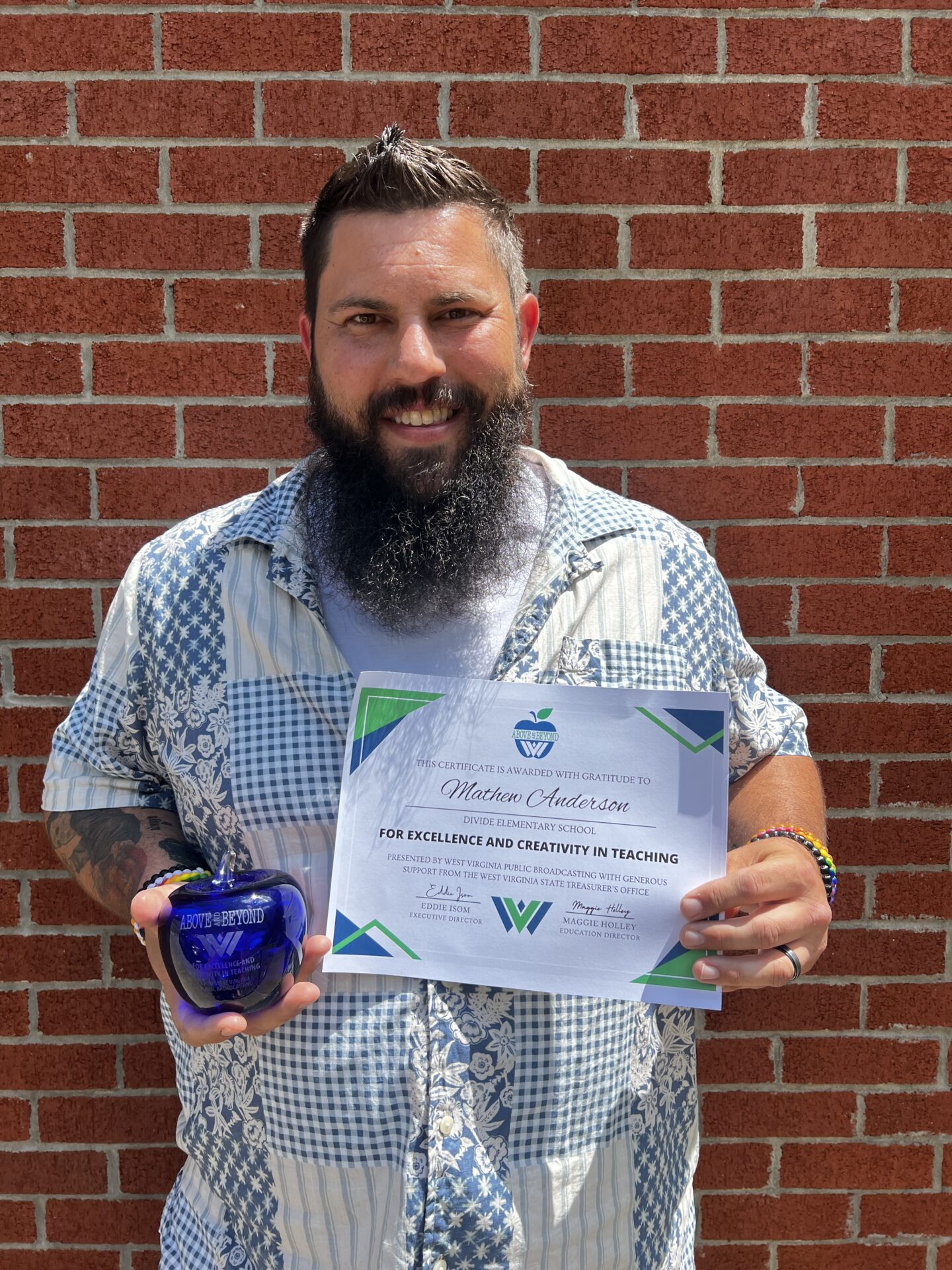 Mathew Anderson Honored With West Virginia Public Broadcasting’s Above And Beyond Award