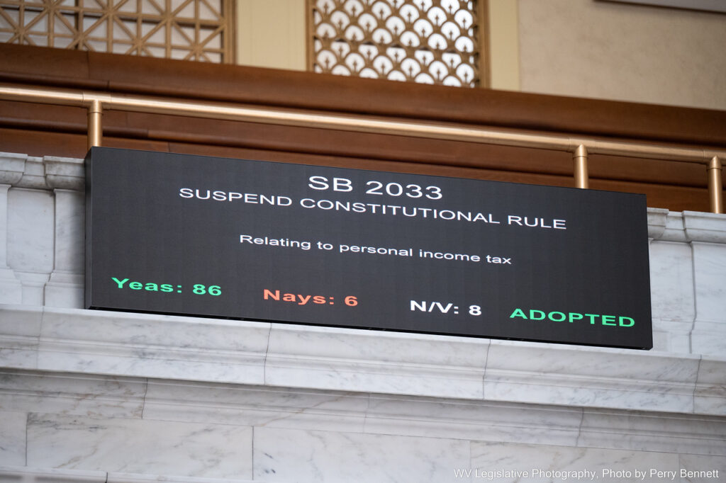 house bill screen showing SB 2033