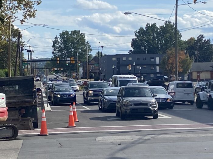 City road filled with cars