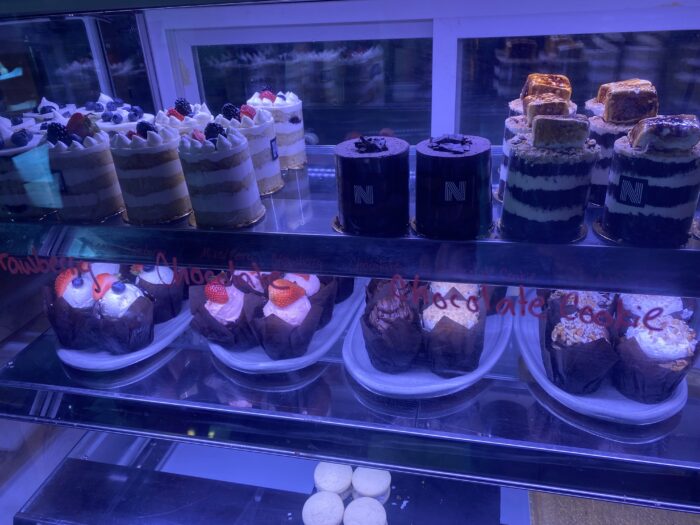A cooler filled with pastries
