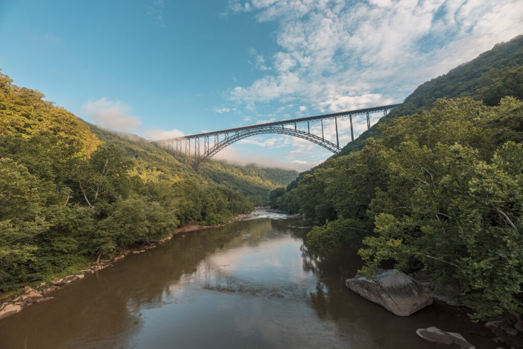 bridge over a calm river
