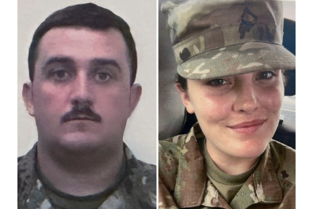 portraits of two soldiers in fatigues