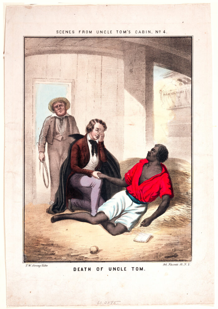 An old sketch from the 19th century of Uncle Tom on his deathbed.