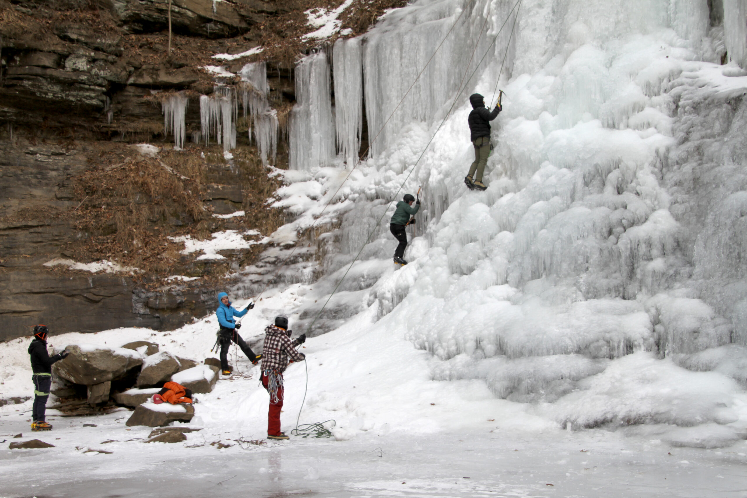 Ice Climbers Enjoy The Cold Weather