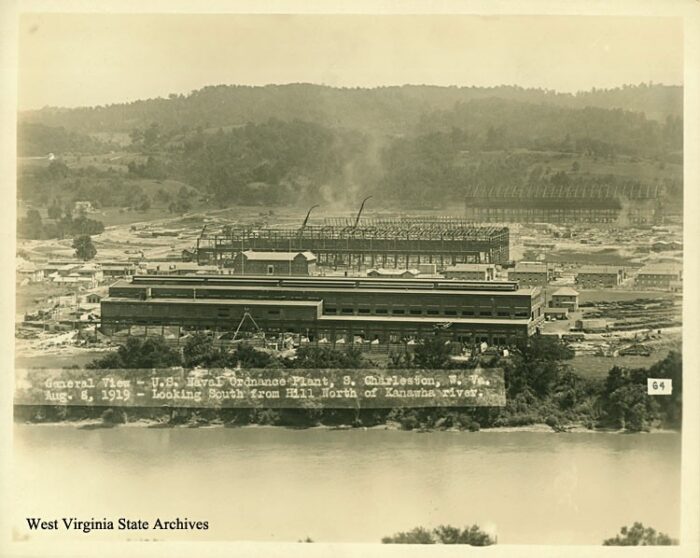 old archival photo showing World War II factory